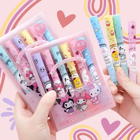 🌸✨ Sanrio GlowNotes™ Pastel Highlighter Set ✨🌸