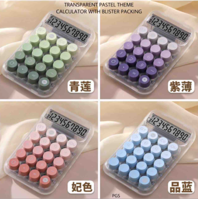 BubbleSum Pastel Keys Transparent Calculator